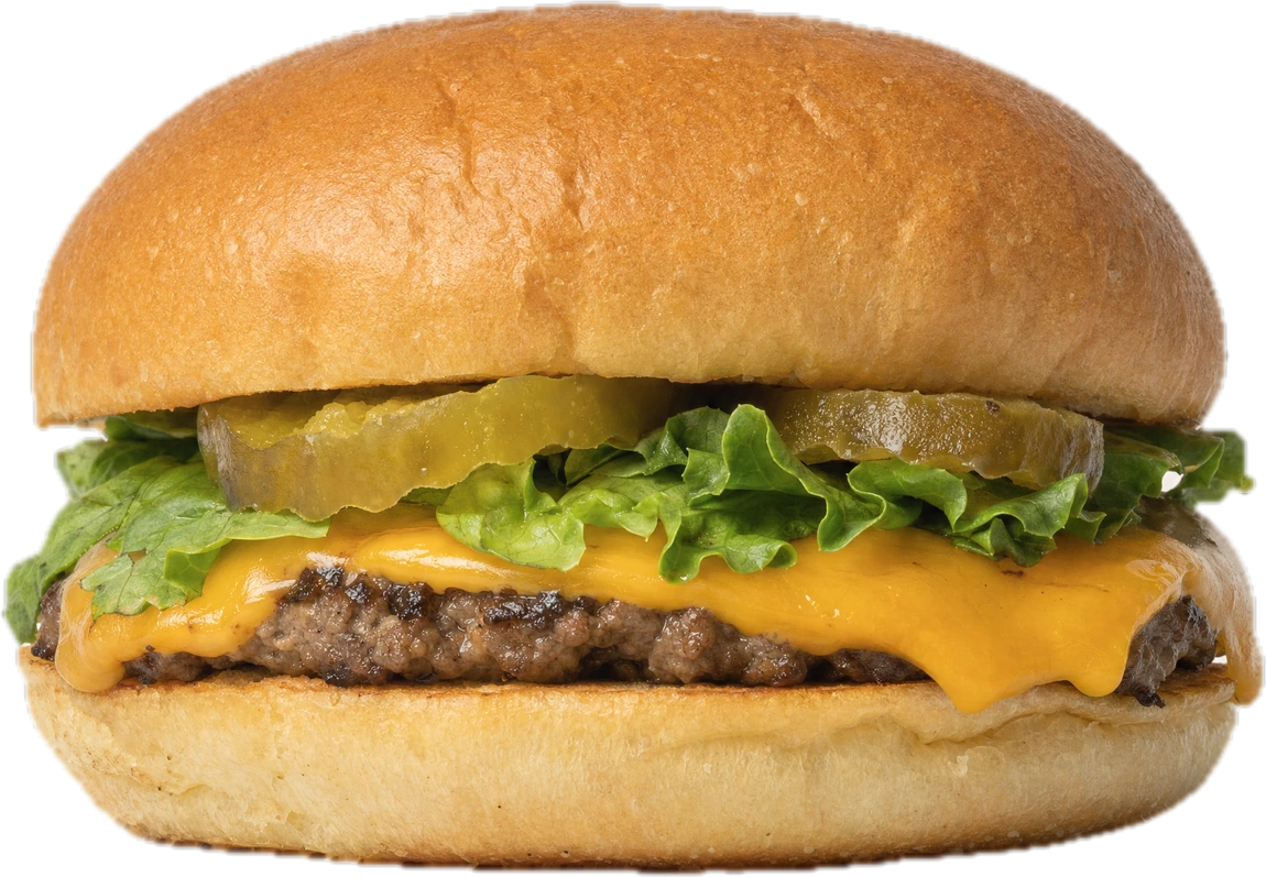 Großer Burger mit Cartoon-Händen